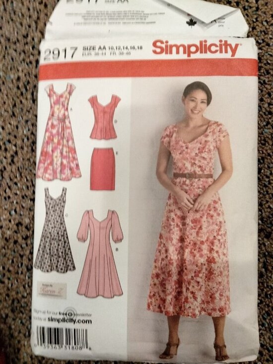 Simplicity Dresses & Skirts - Simplicity Dress Skirt Top Pattern #2917 Size AA 10 to 16 CUT
